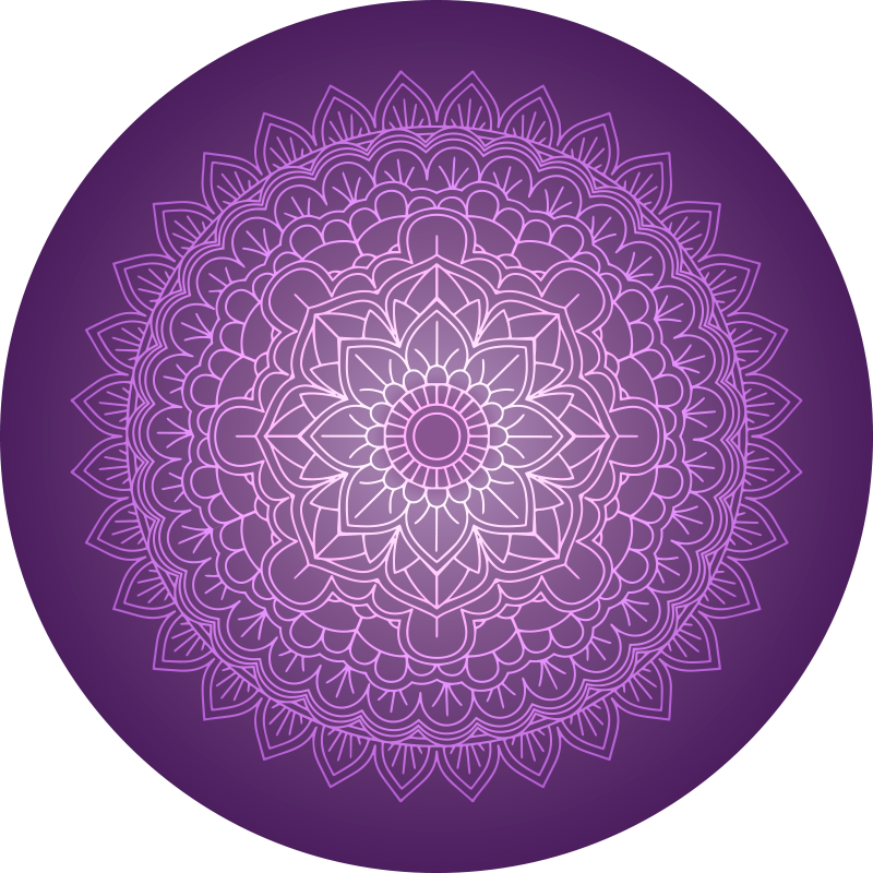 Mandala vinyl tapijt Paarse mandala - TenStickers