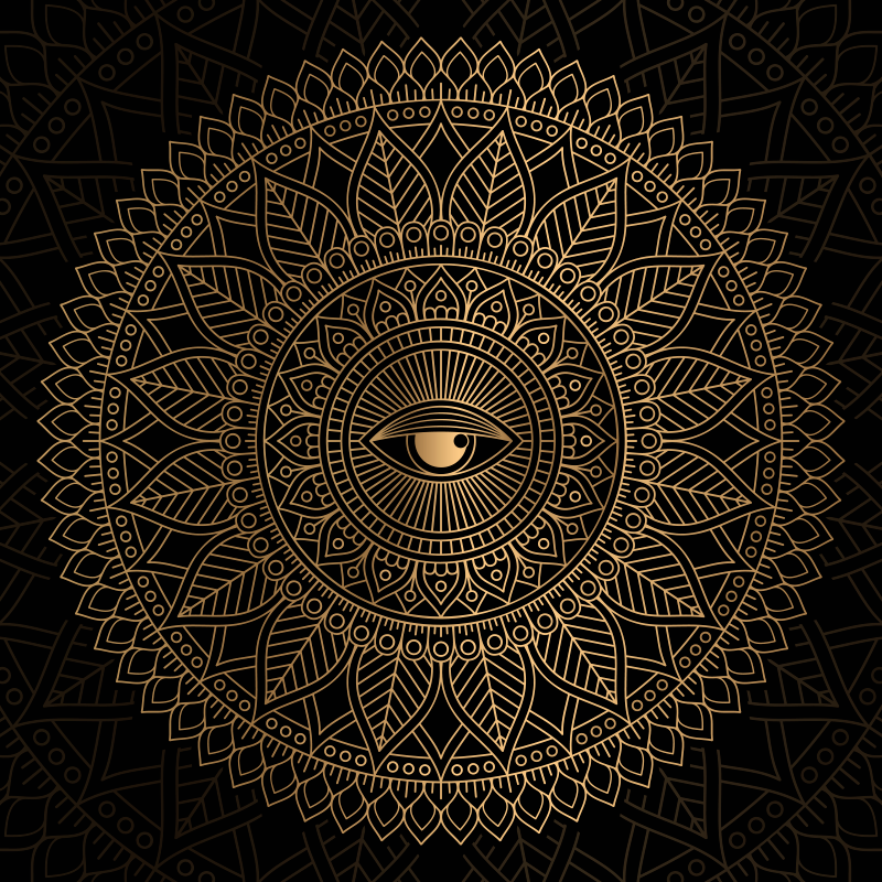 Vinyl tapijt mandala mandala oog centerpiece - TenStickers