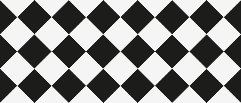 Hydraulische tegels vinyl tapijt Zwart-witte ruiten - TenStickers