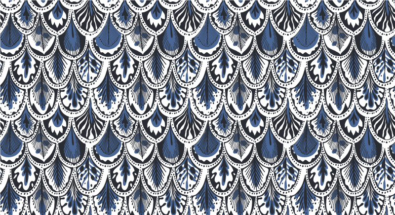 Pauwenstaartpatroon vinyl tapijt tegels - TenStickers