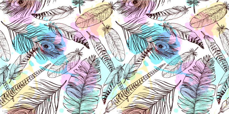 Veermotief vinyl tapijt bloemen en planten - TenStickers