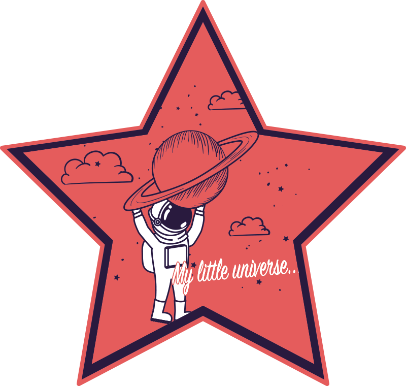 Astronaut sterrenonderzoeker vinyl tapijt kind - TenStickers