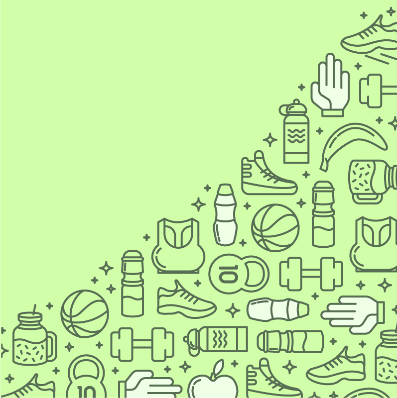 Fitnessparafernalia vinyl tapijt voor meer kinderen - TenStickers