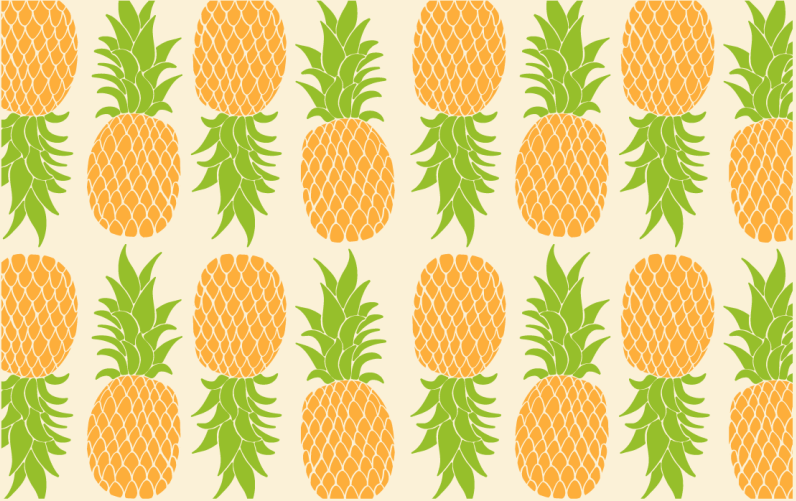 Ananas patroon vinyl tapijt bloemen en planten - TenStickers
