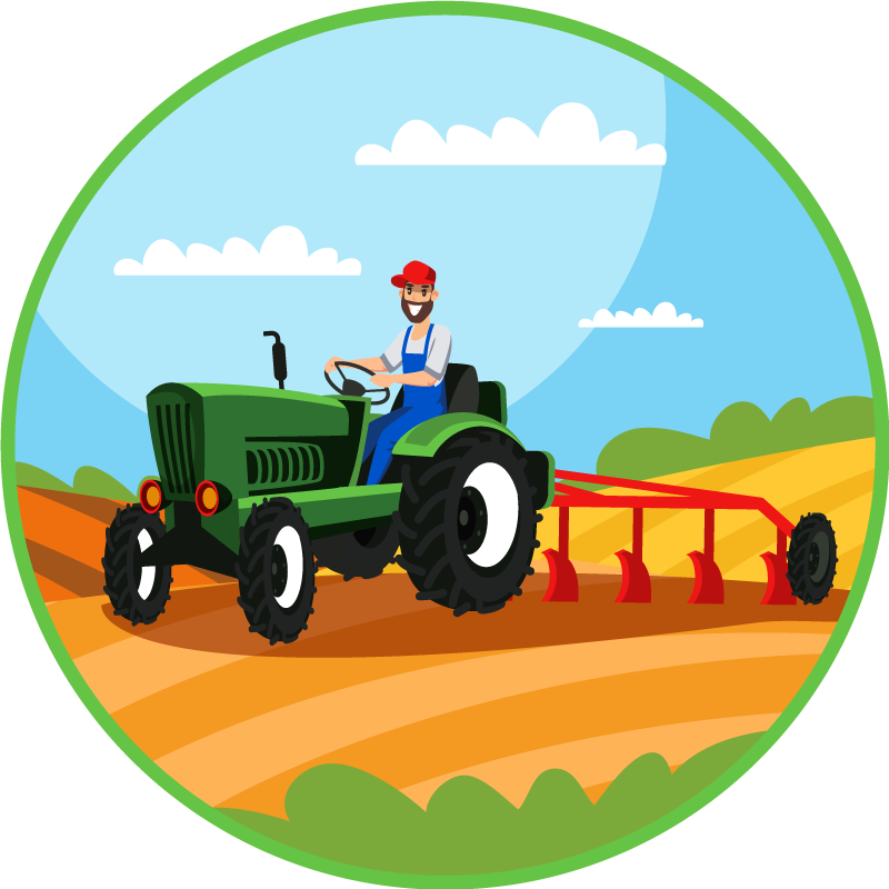 Landbouwtractor scène vinyl tapijt kind - TenStickers