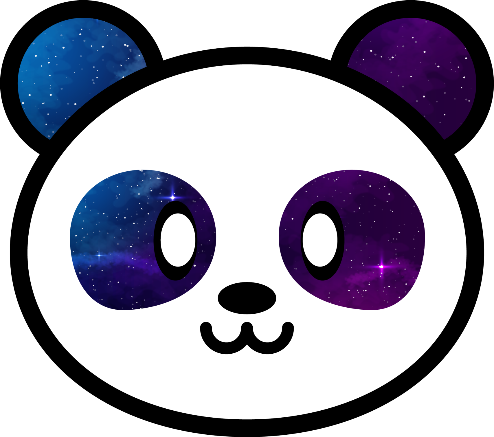 Galactisch pandagezicht vinyl tapijt kind - TenStickers