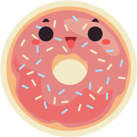 Geanimeerde donut vinyl tapijt voor meer kinderen - TenStickers