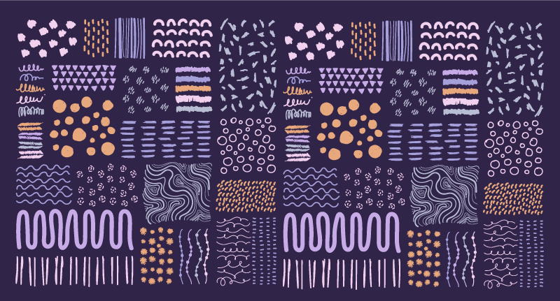 Blauw geschilderde strepen vinyl tapijt woonkamer - TenStickers