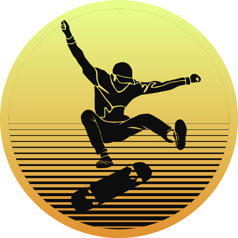 Skateboarden silhouet vinyl tapijt tiener - TenStickers