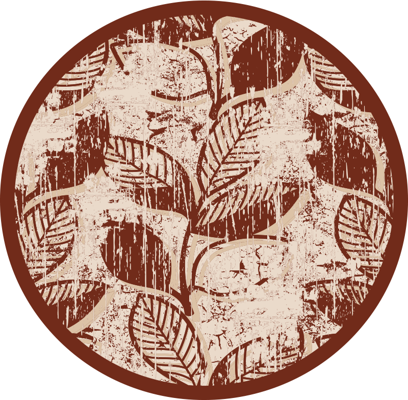 Stijlvolle bladpatronen vinyl tapijt natuur - TenStickers