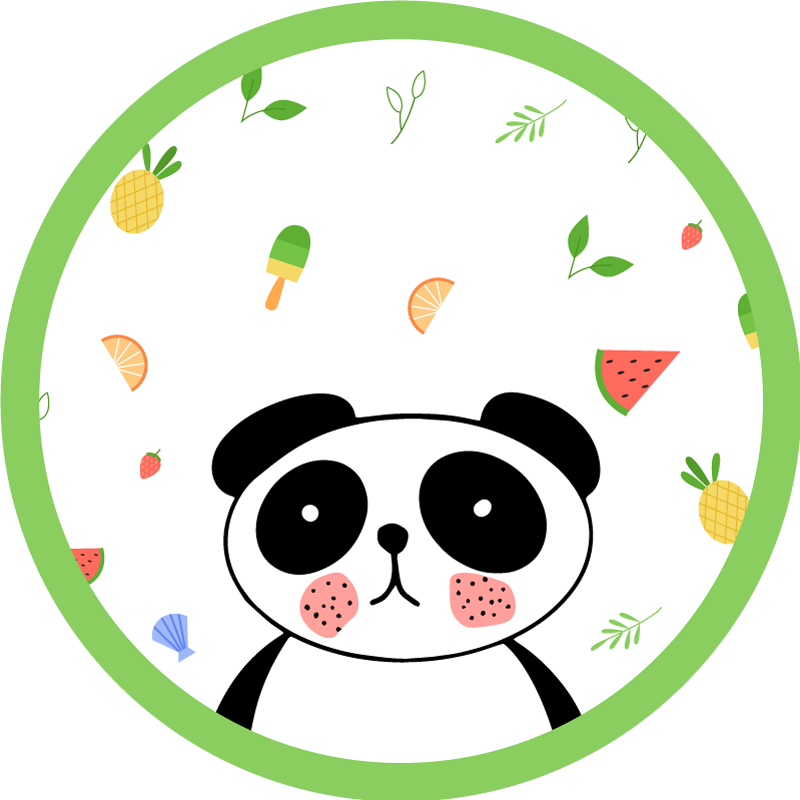 Schattige panda cirkel vinyl tapijt kind - TenStickers