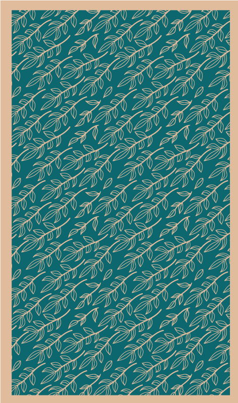 Groene sierlijke bladeren vinyl tapijt bloemen en planten - TenStickers