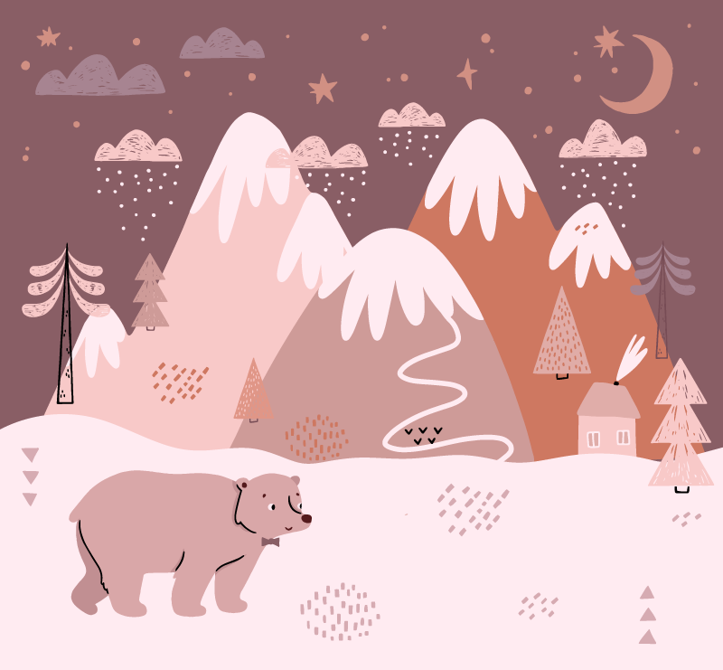 Winterlandschap comfort vinyl tapijt kind - TenStickers