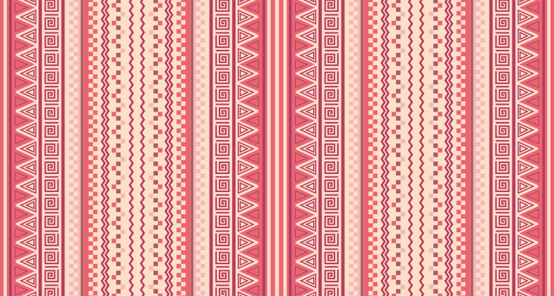 Roze gestreepte kilim etnisch vinyl tapijt - TenStickers