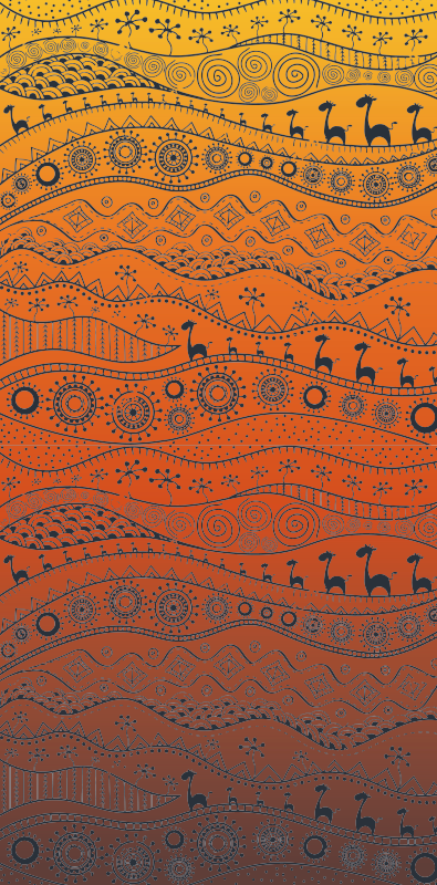 Culturele abstracte patronen etnisch vinyl tapijt - TenStickers