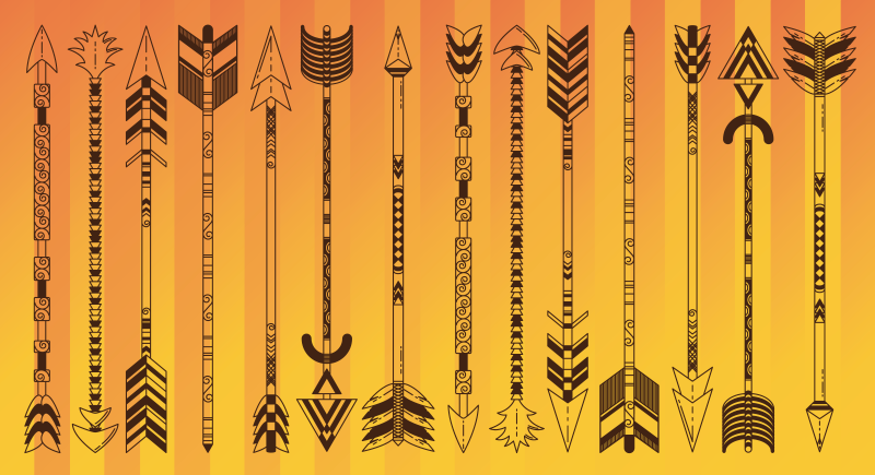 Tribale pijlpatroon etnisch vinyl tapijt - TenStickers