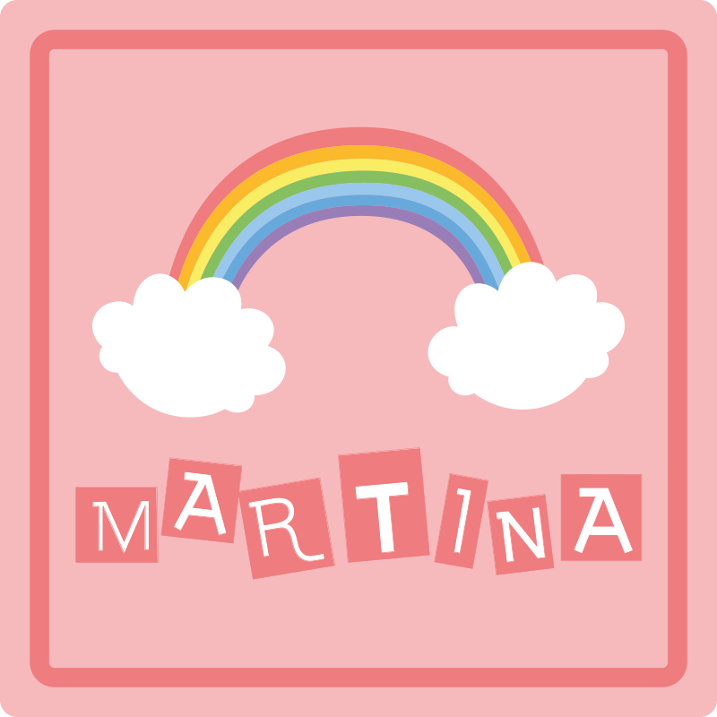 Vinyl tapijt met naam regenboog naam display - TenStickers