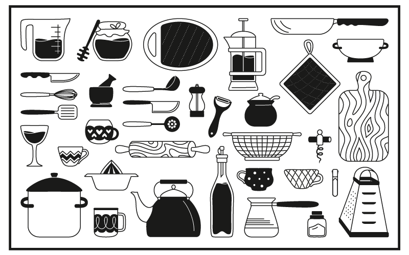 Culinaire iconencollectie vinyl vloerkleed keuken - TenStickers