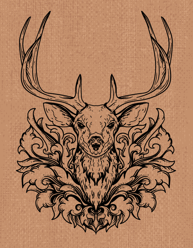 Stijlvol hertenontwerp dieren vinyl tapijt - TenStickers