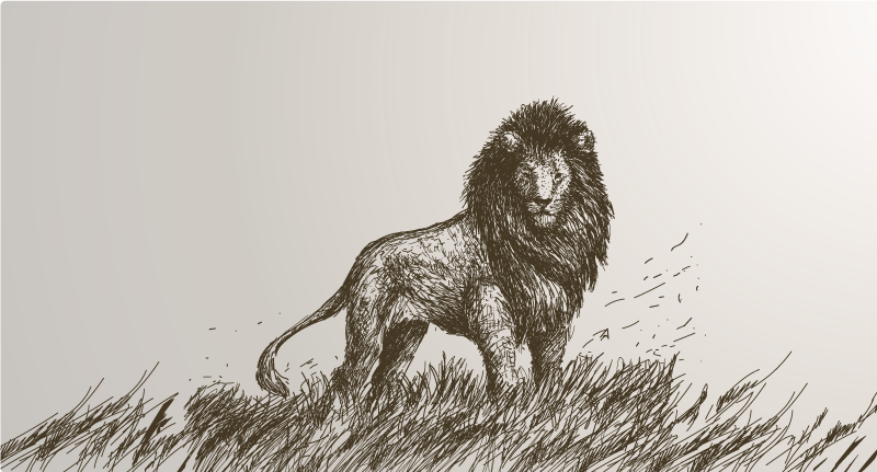 Majestueuze leeuw weerspiegeling dieren vinyl tapijt - TenStickers