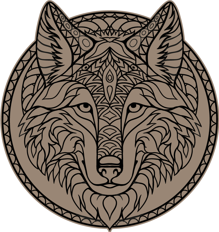 Bruin wolf ontwerp dieren vinyl tapijt - TenStickers
