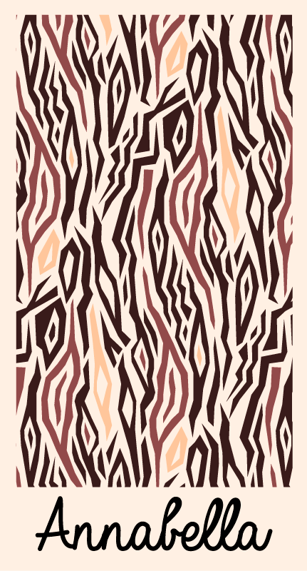 Gestileerd dierenpatroon vinyl tapijt met naam - TenStickers