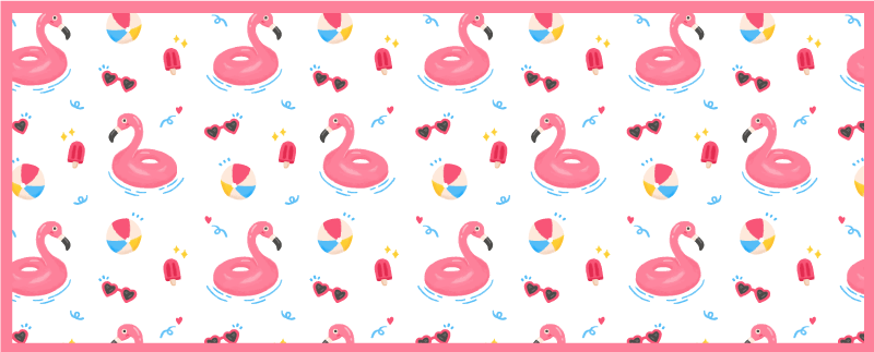 Flamingo zomerontwerp vinyl vloerkleed keuken - TenStickers
