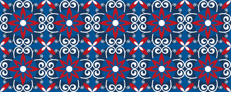 Botanisch spiraalelement vinyl tapijt tegels - TenStickers