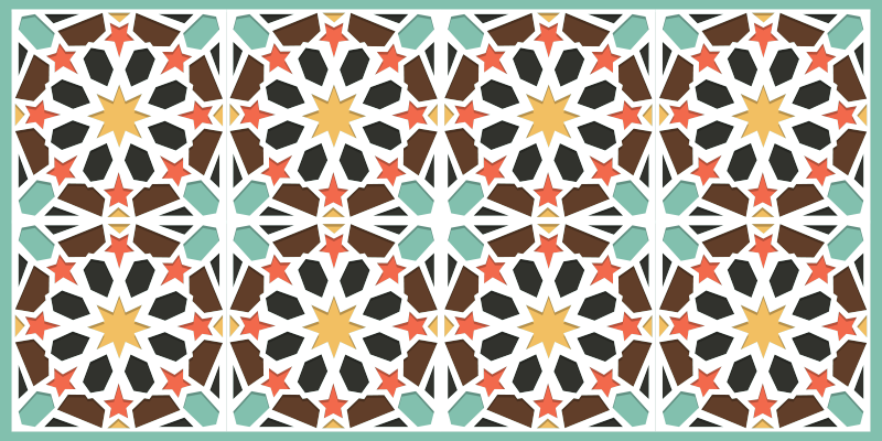 Kleurrijke sterrentegels vinyl tapijt tegels - TenStickers