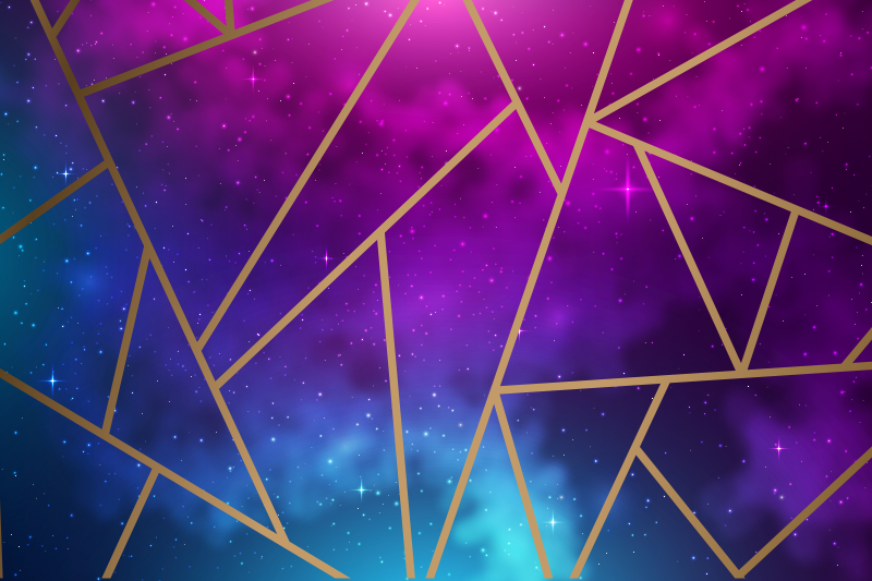 Kosmisch blauw en paars patroon vinyl tapijt geometrisch - TenStickers