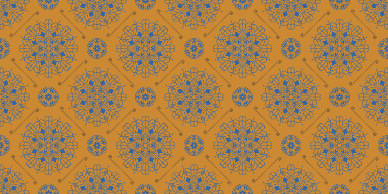Sierlijke oranje stijl vinyl tapijt mandala - TenStickers