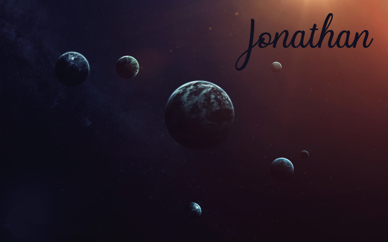 Hemels ontwerp met naam vinyl tapijt tiener - TenStickers