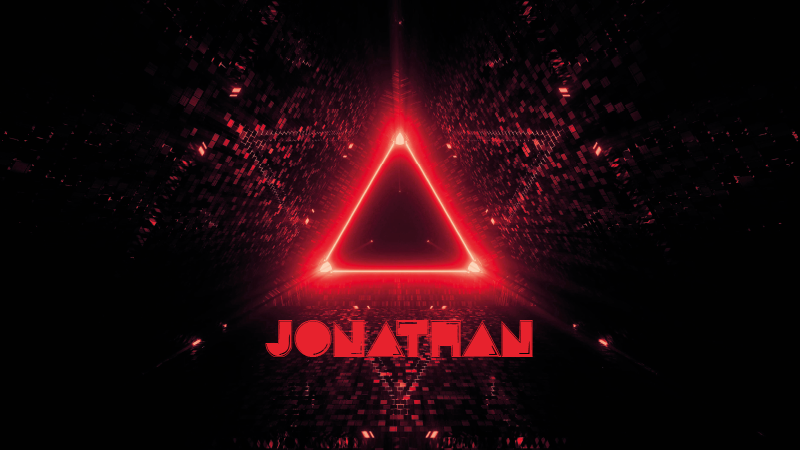 Neon driehoek met naam vinyl tapijt tiener - TenStickers