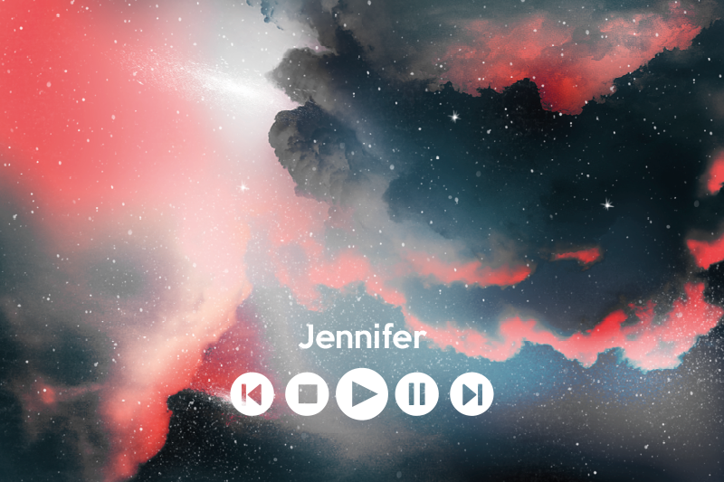 Aangepaste muziek uit de ruimte vinyl tapijt tiener - TenStickers