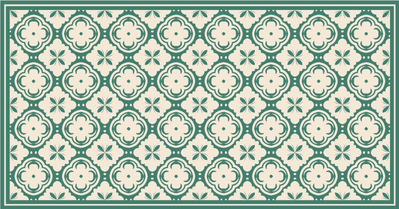 Elegant bloemenelement marmeren vinyl tapijt - TenStickers