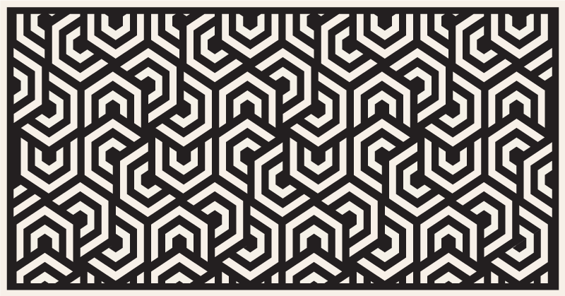 Zwart-witte zeshoeken vinyl tapijt geometrisch - TenStickers