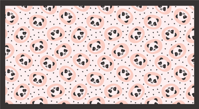 Baby panda gezichten dieren vinyl tapijt - TenStickers