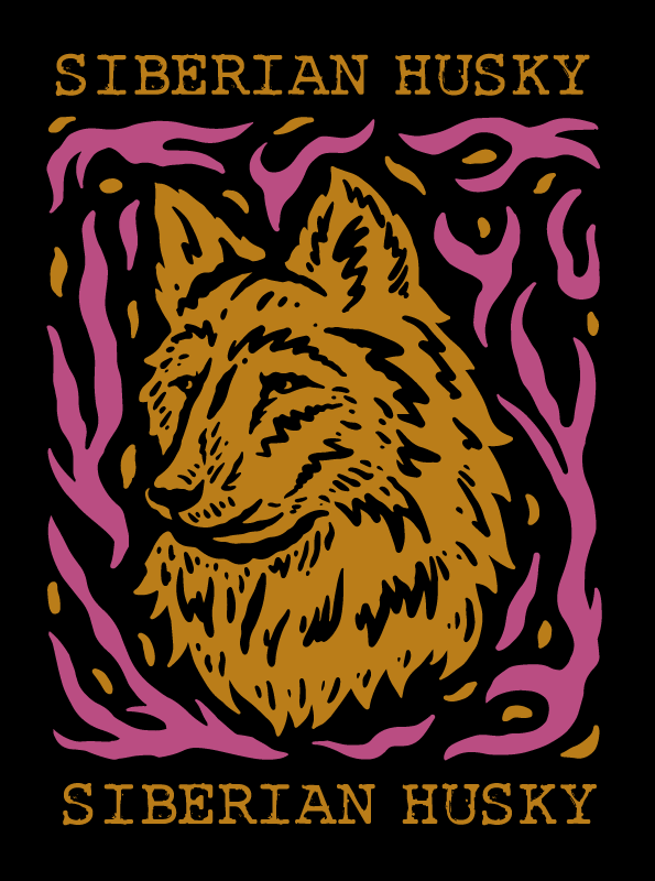 Portret van een siberische husky dieren vinyl tapijt - TenStickers