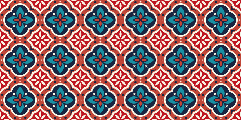 Vinyl tapijt mozaïek levendige botanische motivatie - TenStickers