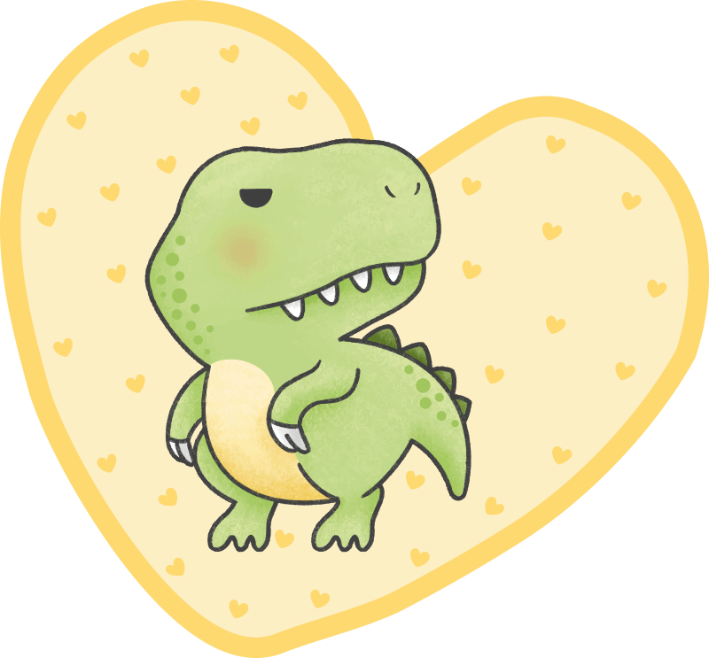 Hartvormige dino vinyl tapijt kind - TenStickers