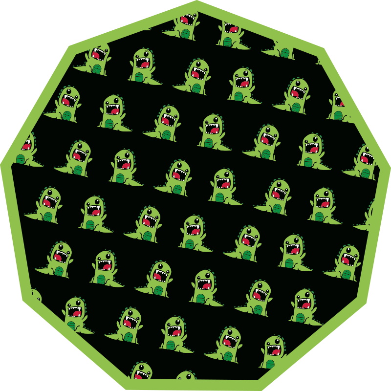 Patroon van een cartoonwezen vinyl tapijt kind - TenStickers