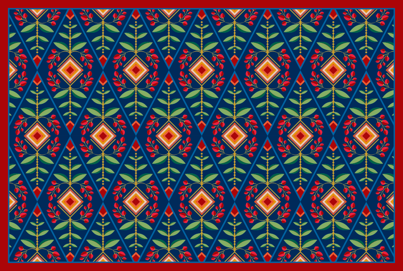 Vinyl tapijt geometrisch botanisch motief - TenStickers