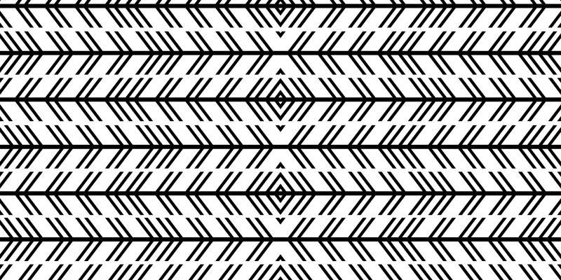 Chevron zwarte lijnen vinyl tapijt met strepen - TenStickers