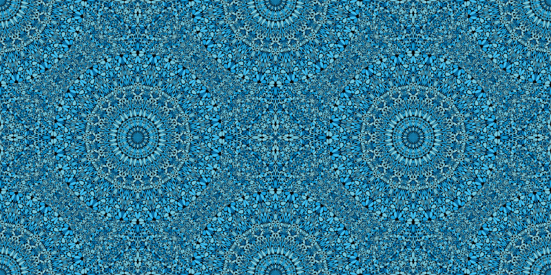 Uitgebreid blauw motief vinyl tapijt mandala - TenStickers