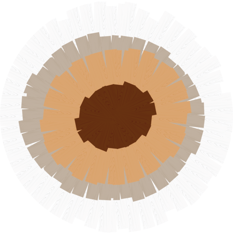 Cirkelvormig stamontwerp vinyl tapijt met houtstructuur - TenStickers