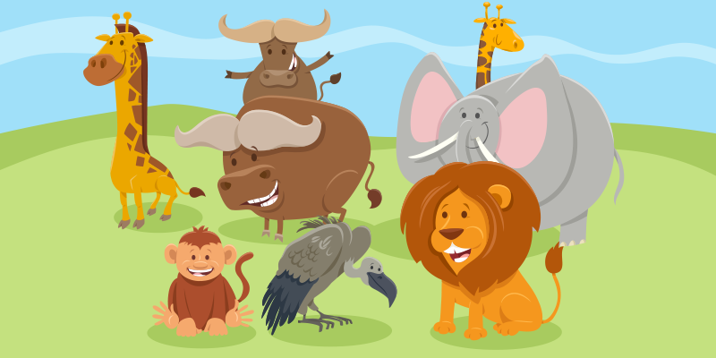 Charmante wezenvrienden vinyl tapijt voor meer kinderen - TenStickers