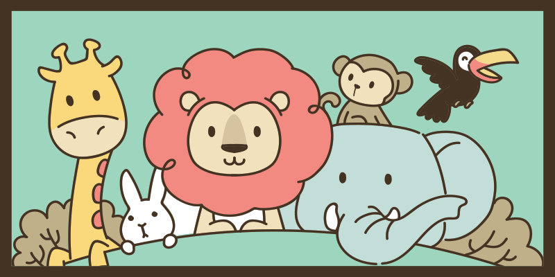 Jungle vrienden dieren vinyl tapijt voor meer kinderen - TenStickers