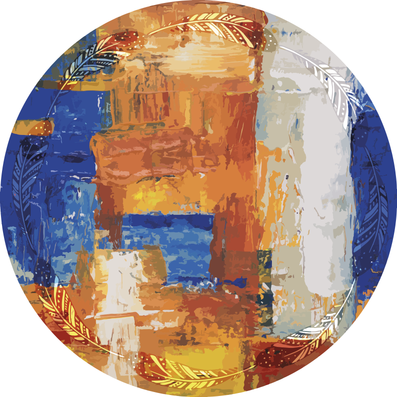 Abstracte kleurenfusie vinyl tapijt minimalistisch - TenStickers