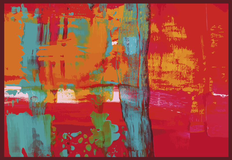 Abstracte schilderstreken vinyl tapijt geometrisch - TenStickers