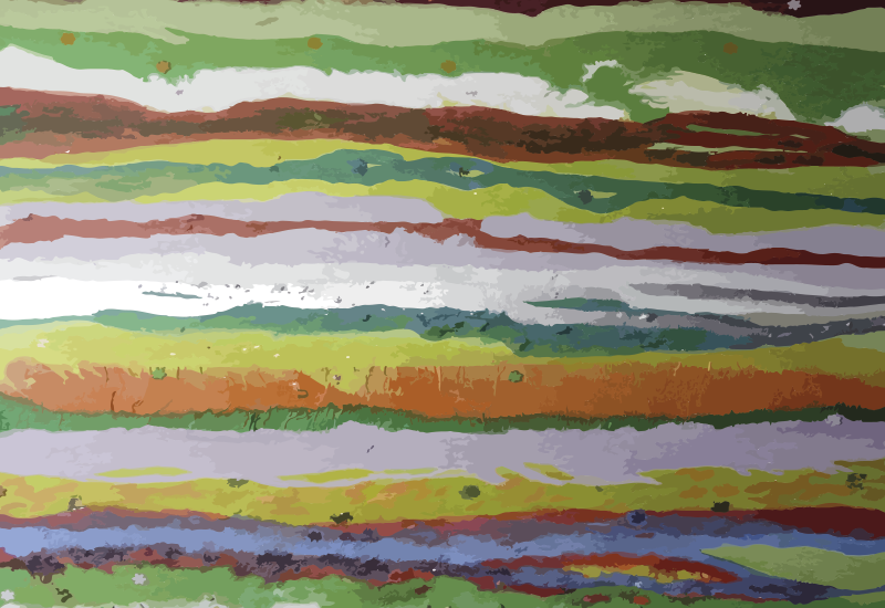 Levendige geschilderde kleuren vinyl tapijt met strepen - TenStickers